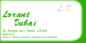 lorant dubai business card