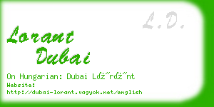 lorant dubai business card